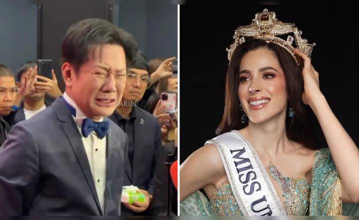Mr. Nawat llora en el Miss Universo 2025 y pide disculpas a miss México, Fátima Bosch, por insultarla