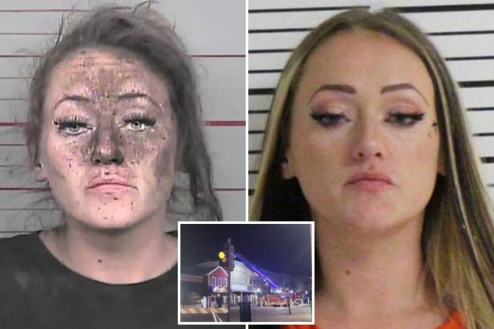 Mud-shot: Hysterical dirty mug of suspected female burglar caught hiding in the walls of a business