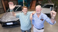 Telethon Hyundai car winners Ken Panici-Allen and Mal Trenfield handed keys to brand new i30 sedan N Line