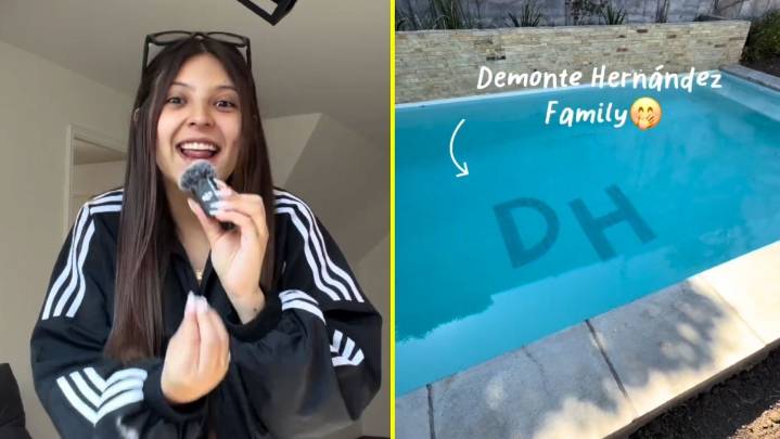 Ignacia Antonia mostró cómo va la remodelación de su futura casa con AK4:20: Pintaron las iniciales de sus apellidos en la piscina