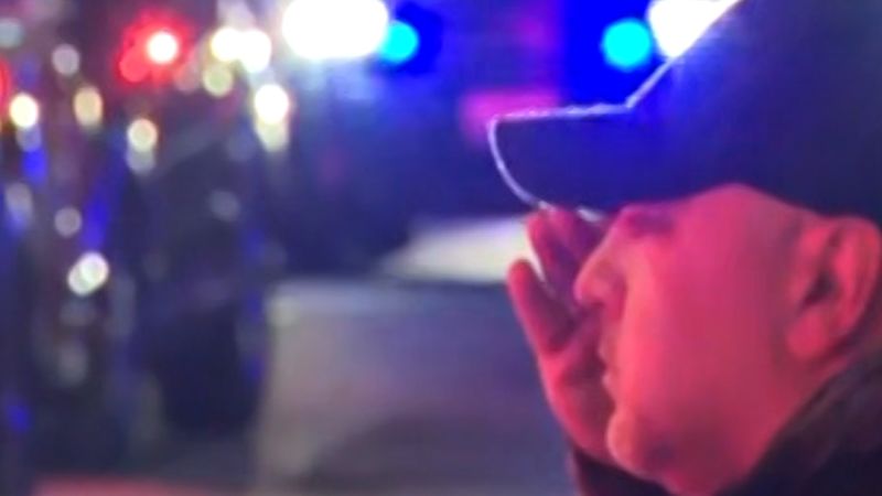 Officers line streets for dignified transfer of National Guard member killed