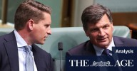 Liberal Party leadership: Angus Taylor and Andrew Hastie discuss future over dinner amid Sussan Ley's struggles