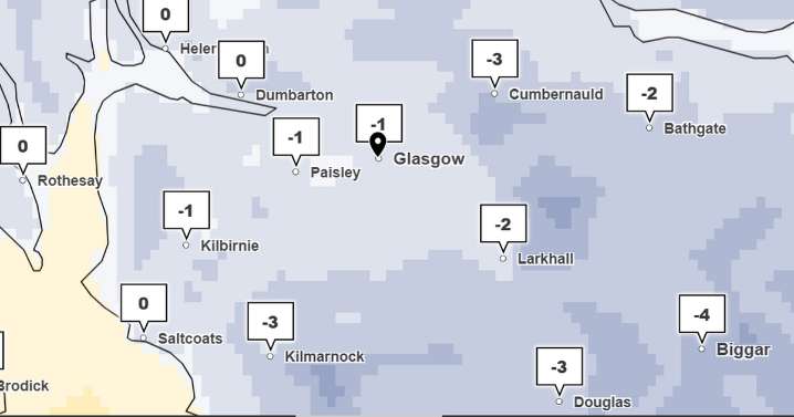 Exactly when Glasgow sub-zero temperatures will end this week after