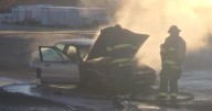 Crews quickly contain vehicle fire south of the airport