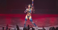 Katy Perry's Lifetimes Tour Outfit Has Corset Top & High Slit Skirt