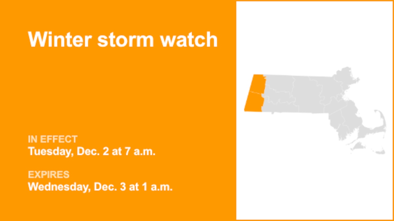 Winter storm watch in place for Berkshire County for Tuesday and Wednesday