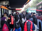 Caos en paraderos: pasajeros acusan “despelote” ante aglomeraciones por cierre de estaciones del Metro de Santiago