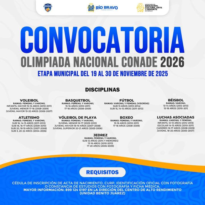 Atención deportistas riobravenses