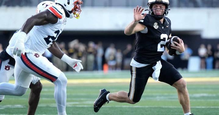 Diego Pavia throws TD pass in OT and No. 15 Vanderbilt holds off Auburn 45