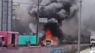 Vehículo ardió en llamas antes de la glorieta de Solla en la Autopista Norte
