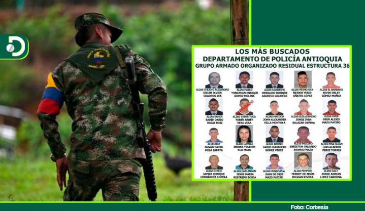 Ofrecen recompensa de hasta $100 millones por ‘Lobo’ y ‘Pimpón’, nuevos jefes del Frente 36 en Antioquia