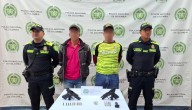 Armados con pistolas fueron capturados dos hombres en zona rural de Tesalia