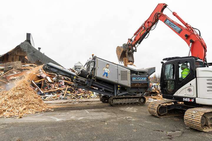 Demolition begins on the site of the future Mariner Library