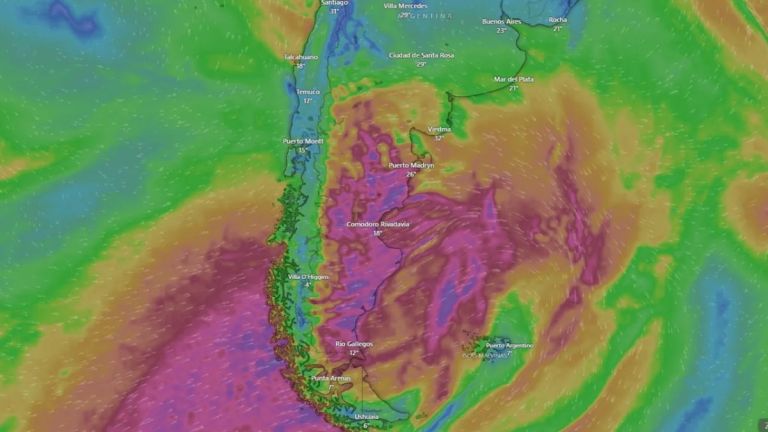 Alerta por vientos fuertes en parte de Neuquén y la Patagonia