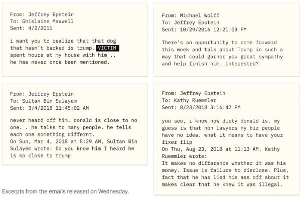 Lo que nos revelan los correos electrónicos recientemente publicados sobre Epstein y Trump