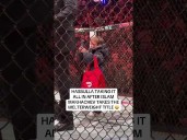 Hasbulla in the Octagon after Makhachev’s win #UFC322