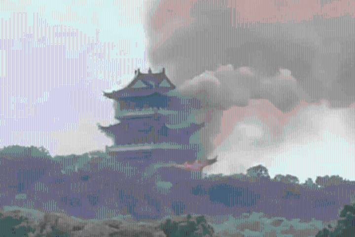 Incendio afecta el histórico Templo Yongqing en China