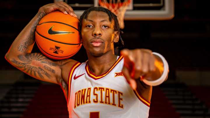 Iowa State basketball freshman guard Jamarion Batemon speaks to media