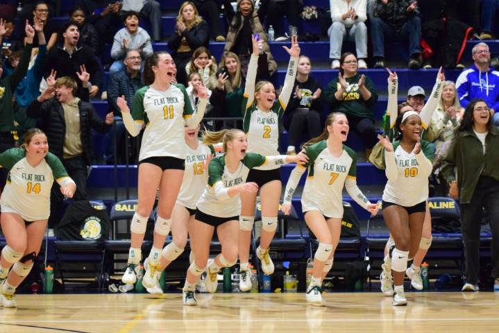 GIRLS VOLLEYBALL: No. 10 Flat Rock overpowers Ferndale, punches ticket to D2 state semifinals