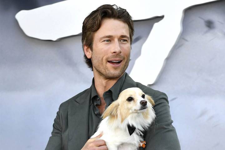 Glen Powell Says His Dog Brisket Had 'Best Life’ on 'Running Man' Set (Exclusive)