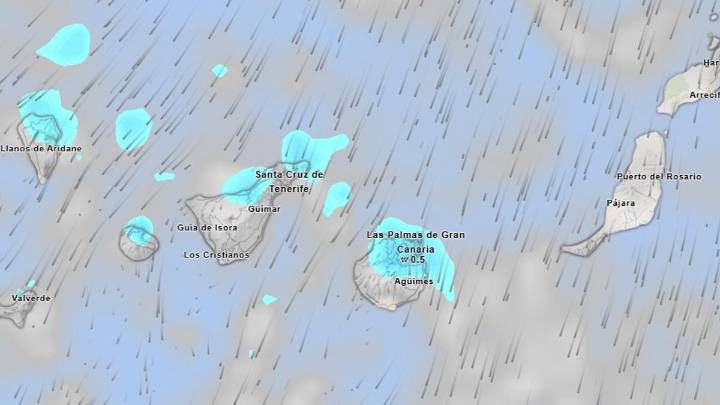 La Aemet avisa: Tenerife afrontará lluvias intensas a primeras horas y fuertes rachas de viento este lunes
