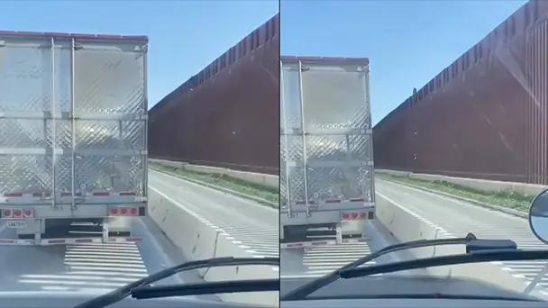 Caída de mujer migrante muro fronterizo: Video viral