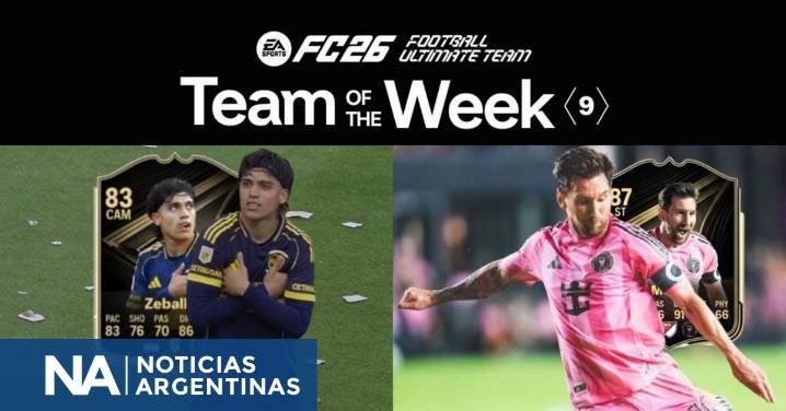 Messi y Zeballos, las figuras argentinas que dominan el nuevo Team of the Week del FC 26