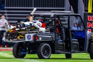 Utah State’s Titan Saxton injured, carted from field in loss to UNLV 