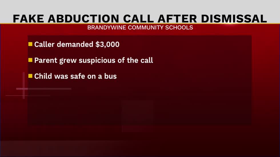 Brandywine Community Schools notifies parents of fake child abduction call