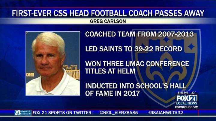 First-Ever St. Scholastica Football Coach Greg Carlson Passes Away at 77