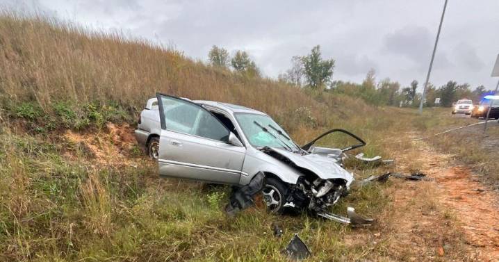 One hospitalized after car hydroplanes and crashes