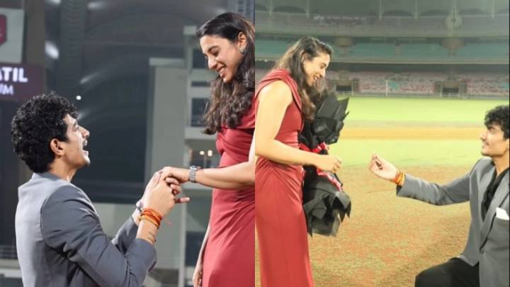 Cricket Palash Muchhal Proposes to Smriti Mandhana at India’s ICC Women’s World Cup 2025 Winning Venue, Adorable Video Goes Viral