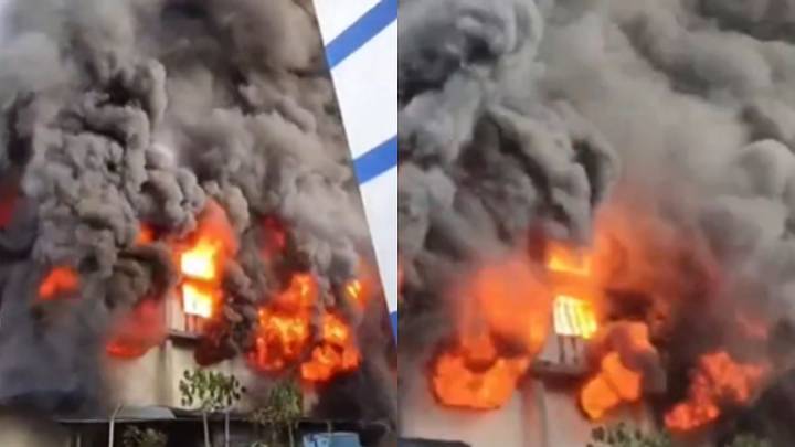 Massive Fire Erupts At Bhiwandi’s Saravali Industrial Estate, Textile Unit Gutted