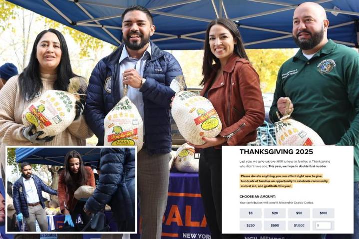 Exclusive | AOC email seeks donations for turkey giveaway — but money goes straight to her campaign coffers