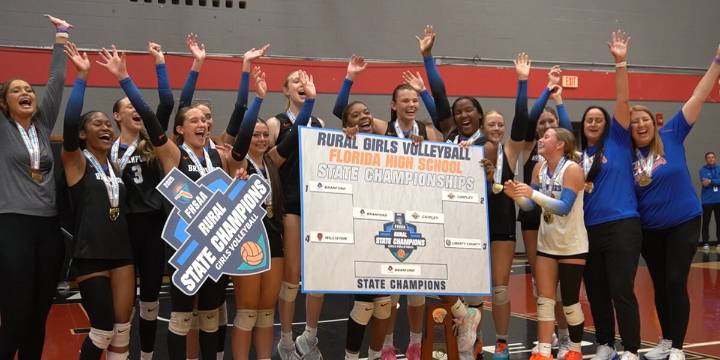 Buried Treasure for Branford: The Lady Bucs volleyball team brings home their first Rural state title after outlasting Chipley in five sets