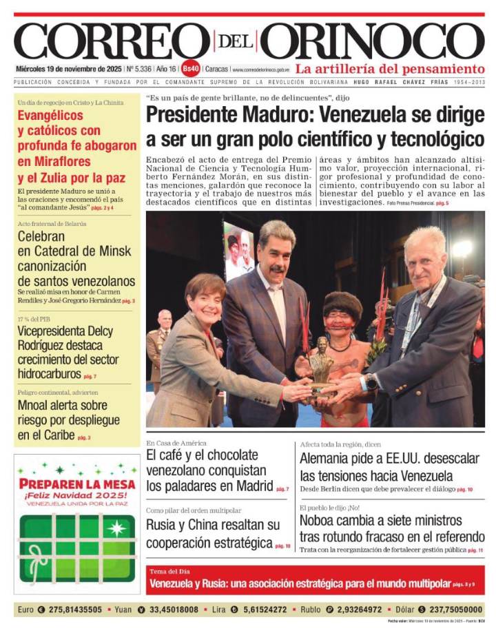 Edición Impresa Correo del Orinoco N° 5.336