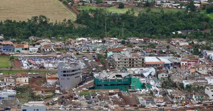Horror Brazil tornado aftermath pictured as twister kills six with 155mph winds