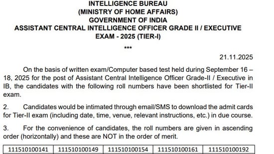 IB ACIO-II/Executive 2025 Tier-I Results out: Find out if you're shortlisted