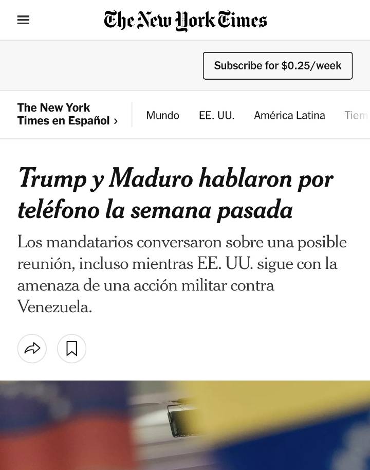 Trump y Maduro hablaron por teléfono la semana pasada
