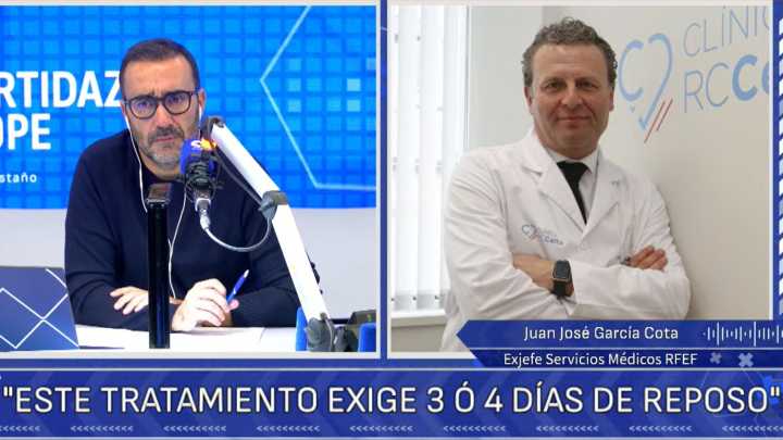 Doctor Cota, en El Partidazo de COPE: "El descanso tras la radiofrecuencia nunca suele ser menos de 4 días"