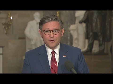 House Speaker Mike Johnson celebrates impending end of government shutdown