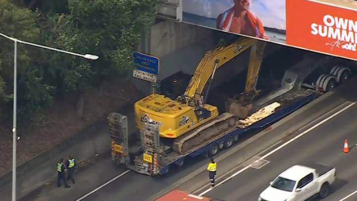 Major delays after truck strikes two bridges in Melbourne
