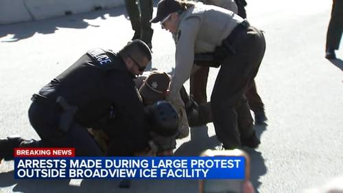 Village of Broadview, IL protest: Several appear to be detained outside ICE facility as protesters push outside designated area
