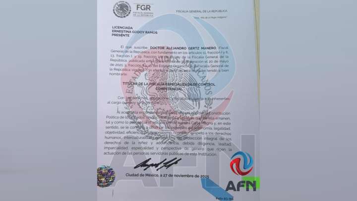 Ernestina Godoy quedaría como encargada de despacho en la FGR