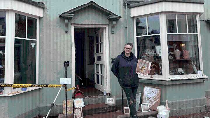 Monmouth gallery devastated as floodwaters ruin art during Storm Claudia