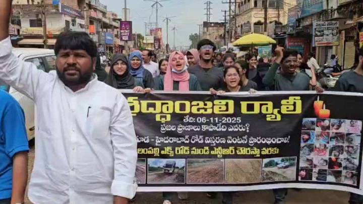 Days after Chevalla bus tragedy, locals demand road widening on Bijapur highway