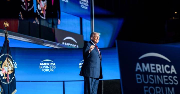 President Donald Trump, in Miami, brags about the economy despite an election-night rebuke
