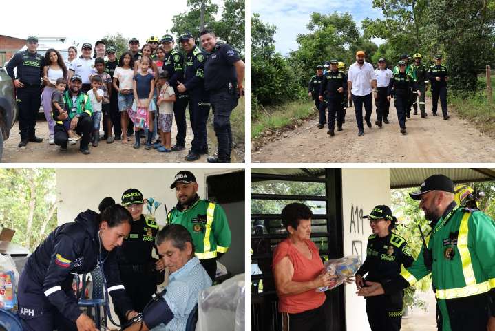 La Policía brindó asistencia social a familias vulnerables de Medina y Paratebueno