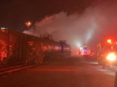 Crews responding to fire inside waste containment structure in New Haven