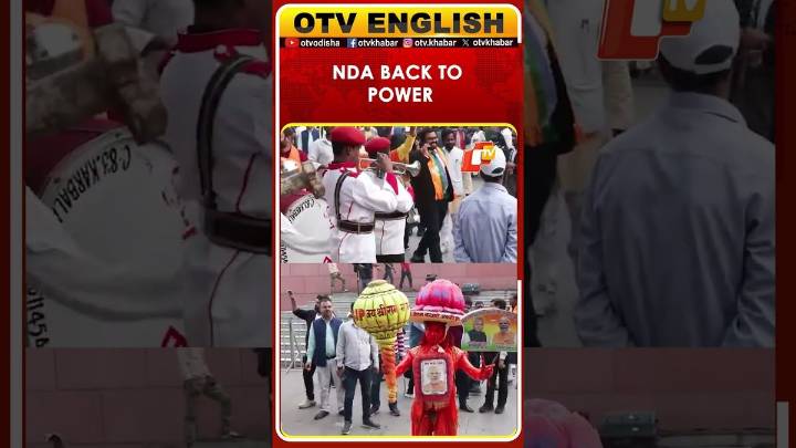 Supporters Of The BJP Celebrate At The Party Office In Delhi As NDA Set To Return To Power